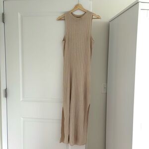 H&M Light Beige Ribbed Dress